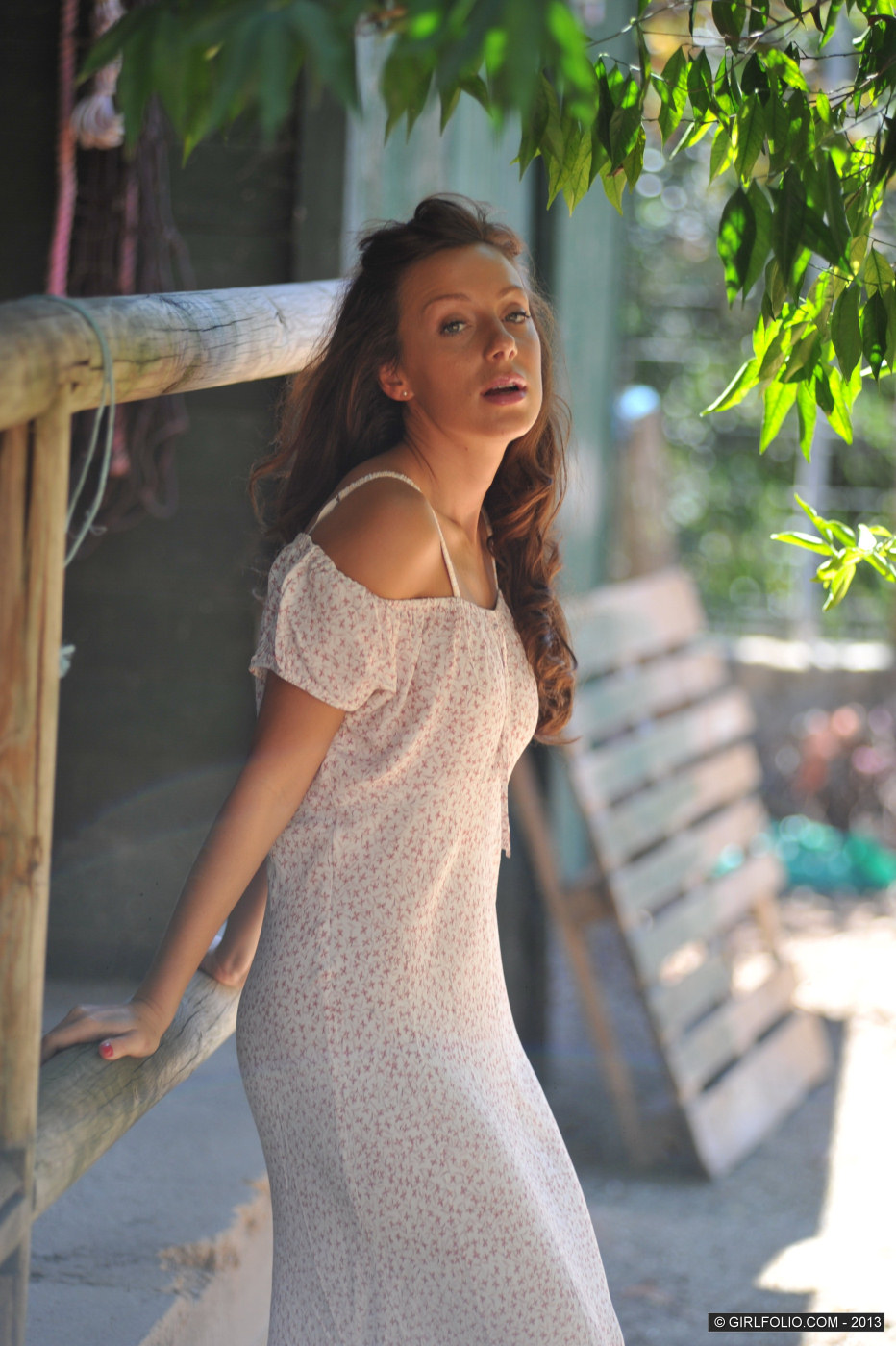 Tori B - brunette milf outdoor in white summer dress - 22-gf-torib-21-022 from Girl Folio